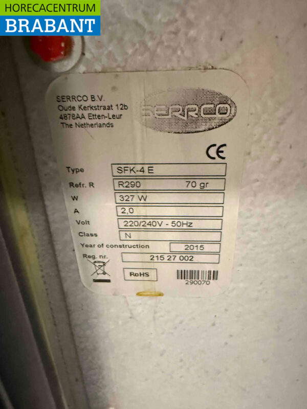 Serrco SFK-4E Barrel cooler 88 cm 230V Horeca – Image 5
