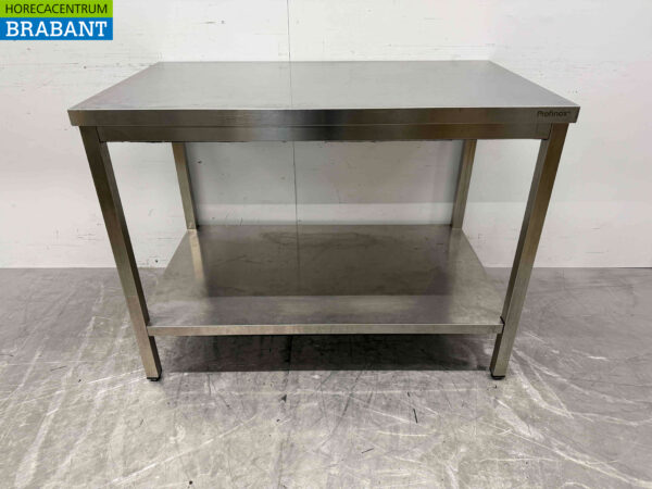 Table de travail en acier inoxydable avec étagère 120 x 70 x 89,5 cm Horeca