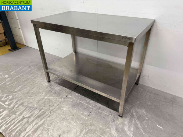 Table de travail en acier inoxydable avec étagère 120 x 70 x 89,5 cm Horeca – Image 3