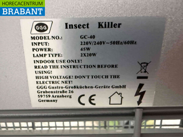 GGG Lampe à mouches 2 x 20 watts 230V Horeca – Image 4