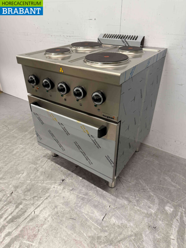Plaque de cuisson électrique MBM en acier inoxydable à 4 feux avec four 70 cm 400V Horeca – Image 3