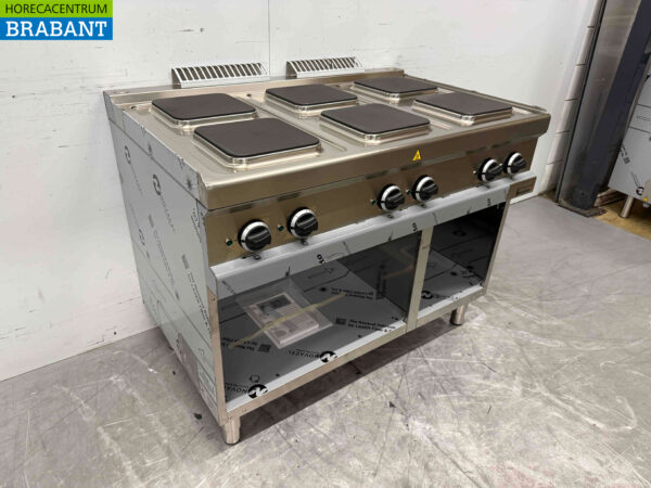 Plaque de cuisson électrique MBM en acier inoxydable à 6 feux avec base ouverte 110 cm 400V Horeca – Image 4