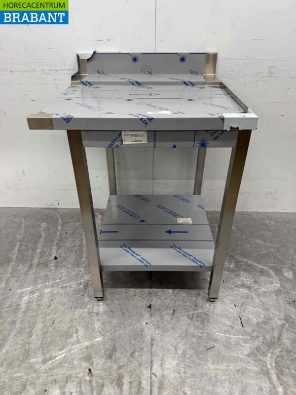 Acier inoxydable Table d'égouttage pour lave-vaisselle à poussoir 70 cm Horeca