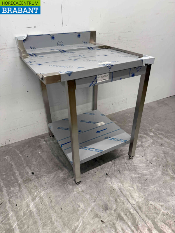 Acier inoxydable Table d'égouttage pour lave-vaisselle à poussoir 70 cm Horeca – Image 2