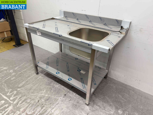 Table d'alimentation en acier inoxydable pour lave-vaisselle à passage 120 cm Horeca – Image 2