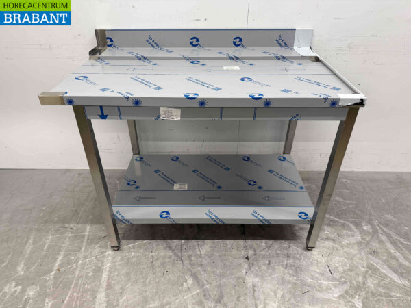 Acier inoxydable Table d'égouttage T.B.V. Lave-vaisselle coulissant 120 cm Horeca