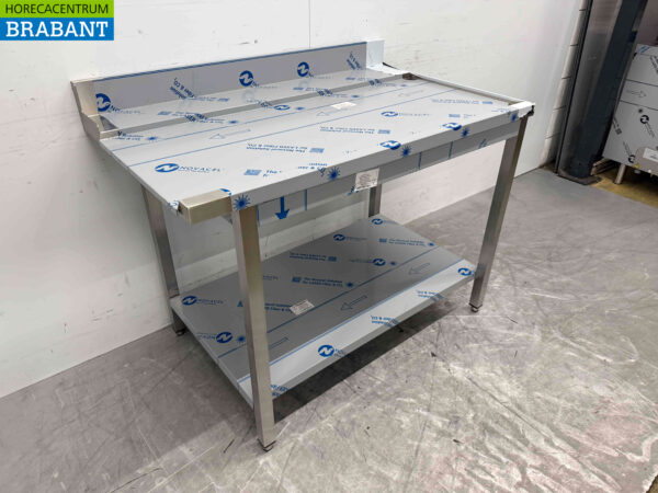 Acier inoxydable Table d'égouttage T.B.V. Lave-vaisselle coulissant 120 cm Horeca – Image 2
