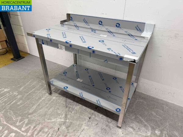 Acier inoxydable Table d'égouttage T.B.V. Lave-vaisselle coulissant 120 cm Horeca – Image 3
