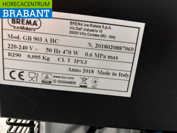 Acier inoxydable Brema GB 903 A HC Machine à glace pilée 113 kg par jour 230V Horeca – Image 5