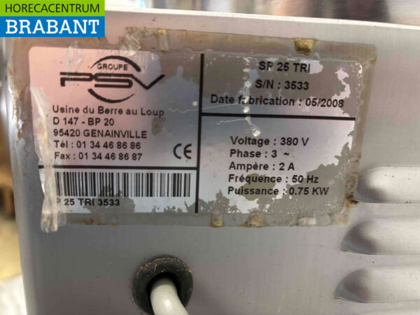 PSV Villa 25 en acier inoxydable Remplisseur de saucisses 25 ltr 400V Boucherie Horeca – Image 5