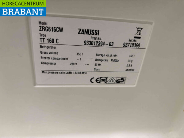 Zanussi Réfrigérateur de table 155 litres 230V Horeca – Image 6
