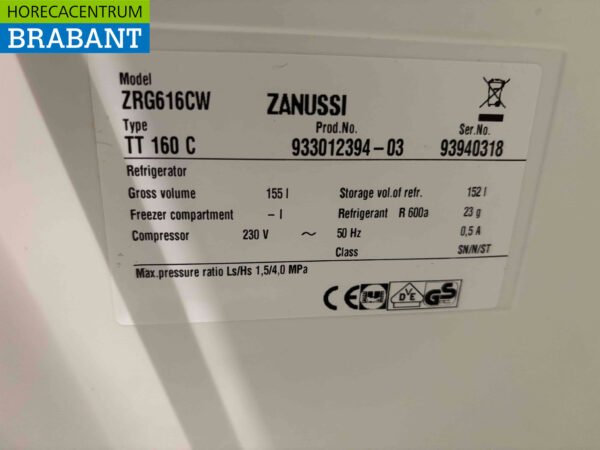 Zanussi Réfrigérateur de table 155 litres 230V Horeca – Image 6