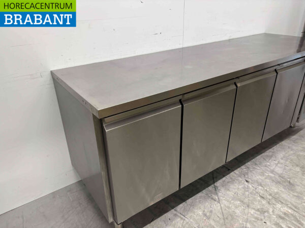 Acier inoxydable Polar G598 Établi réfrigéré 4 portes 223 cm 230V Horeca – Image 4