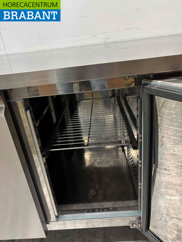 Acier inoxydable Polar G598 Établi réfrigéré 4 portes 223 cm 230V Horeca – Image 6