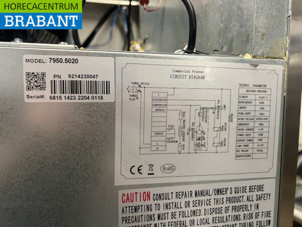 Acier inoxydable Ecofrost Congélateur double porte 2 portes Congélateur 1410 litres 230V Horeca – Image 5