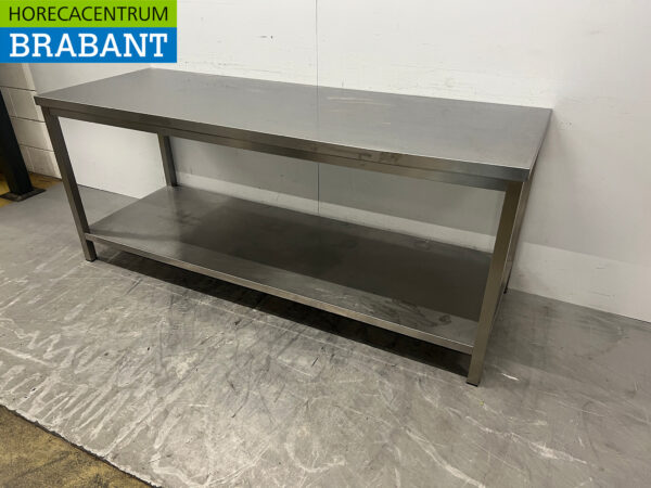 Table de travail en acier inoxydable 200 x 70 x 83,5 cm Restauration – Image 2