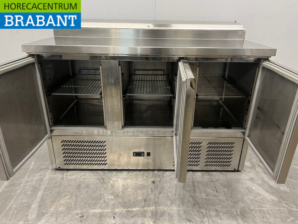 Etabli réfrigéré Amitek Saladette en acier inoxydable 8 x 1/6 GN 230V Horeca – Image 5