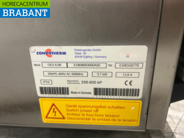 Convotherm OES 6.06 en acier inoxydable Combi steamer 6 x 1/2 GN 400V Horeca – Image 8