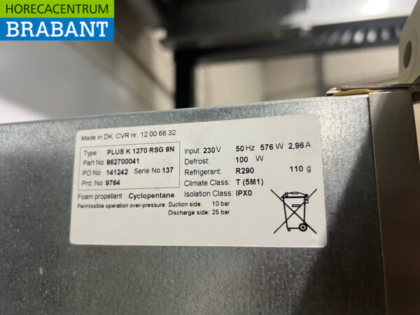 Réfrigérateur double porte Gram en acier inoxydable 1270 litres 230V Horeca – Image 5