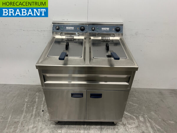 Friteuse double en acier inoxydable 2 x 12 litres 400V Horeca