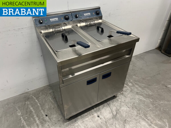 Friteuse double en acier inoxydable 2 x 12 litres 400V Horeca – Image 3