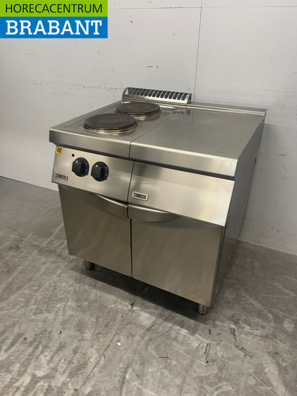 Réchaud électrique Zanussi 2 feux en acier inoxydable avec plan de travail 80 cm 400V Horeca – Image 2