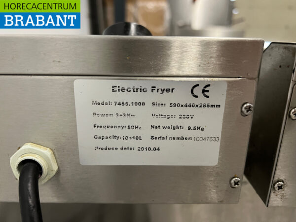 Friteuse double Combisteel en acier inoxydable 2 x 10 litres 2 x 230V Horeca – Image 5
