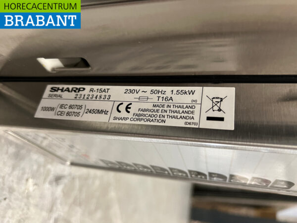 Four à micro-ondes Sharp R-15AT en acier inoxydable 28 litres 230V Horeca – Image 5