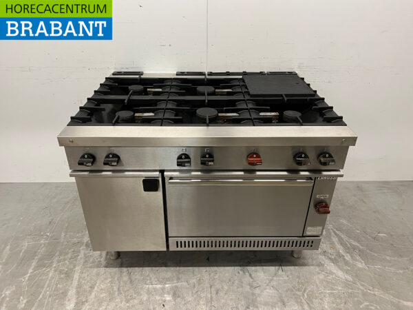 Cuisinière Zanussi en acier inoxydable à 6 feux avec four et armoire chauffante GAS Horeca
