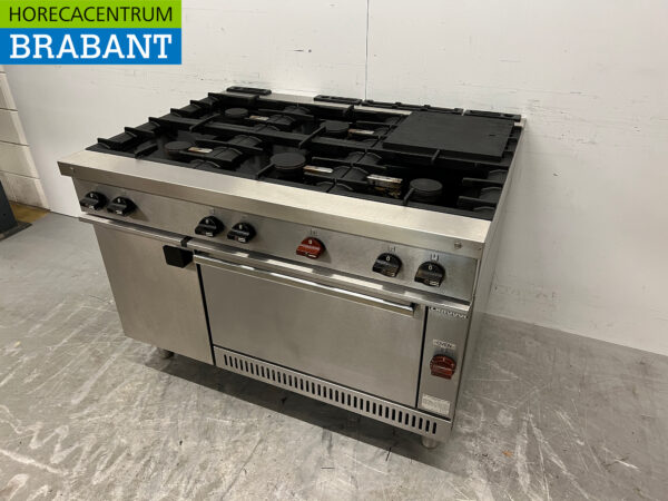 Cuisinière Zanussi en acier inoxydable à 6 feux avec four et armoire chauffante GAS Horeca – Image 2