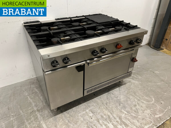 Cuisinière Zanussi en acier inoxydable à 6 feux avec four et armoire chauffante GAS Horeca – Image 3