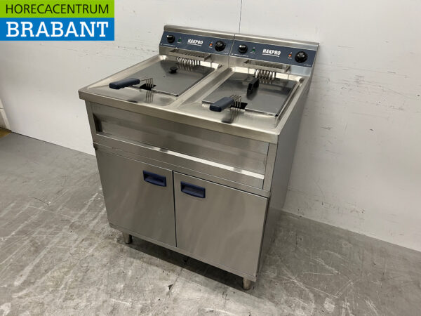 Friteuse double en acier inoxydable 2 x 12 litres 400V Horeca – Image 2
