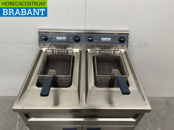 Friteuse double en acier inoxydable 2 x 12 litres 400V Horeca – Image 4