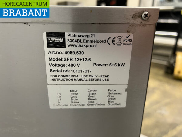Friteuse double en acier inoxydable 2 x 12 litres 400V Horeca – Image 6