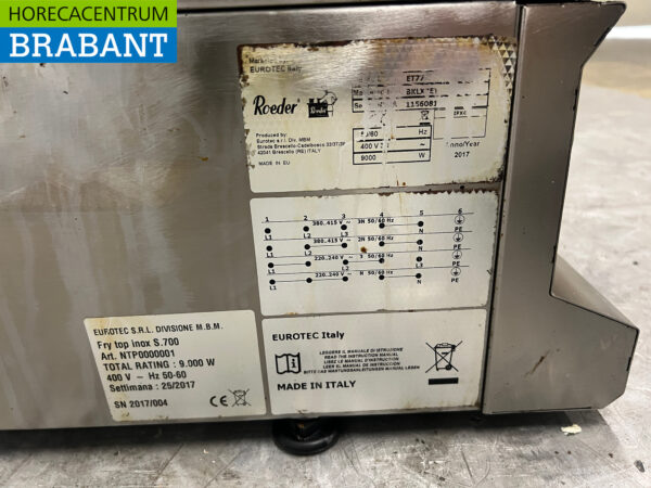 Autocuiseur Roeder en acier inoxydable 70 cm 400V Horeca – Image 5