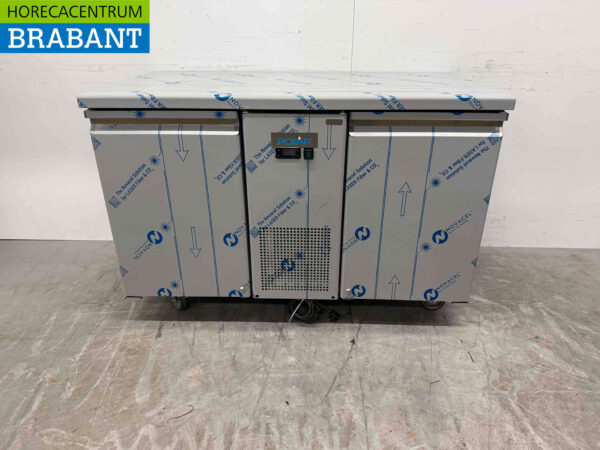 Acier inoxydable Polar UA070 Efficacité énergétique Comptoir réfrigéré 2 portes 130 cm 230V Horeca