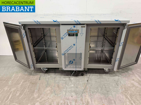 Acier inoxydable Polar UA070 Efficacité énergétique Comptoir réfrigéré 2 portes 130 cm 230V Horeca – Image 5