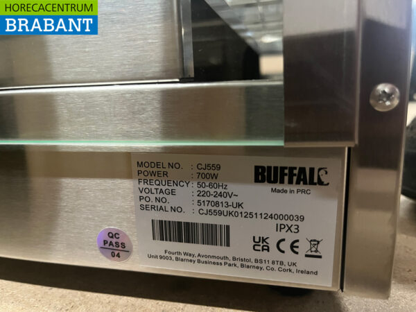 Buffalo CJ559 en acier inoxydable Vitrine chaude pour 60 gâteaux 230V Horeca – Image 7