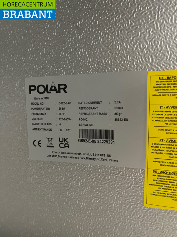 Polar G592 Réfrigérateur 600 litres 230V Horeca – Image 5
