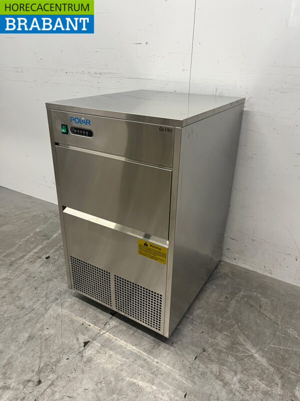 Machine à glaçons Polar GL192 en acier inoxydable avec trémie de 10 kg Production de 50 kg par jour 230V Horeca – Image 2