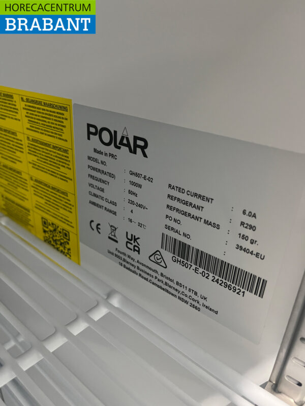 Polar GH507 Congélateur à double porte en verre Congélateur 920 litres 230V Horeca – Image 6
