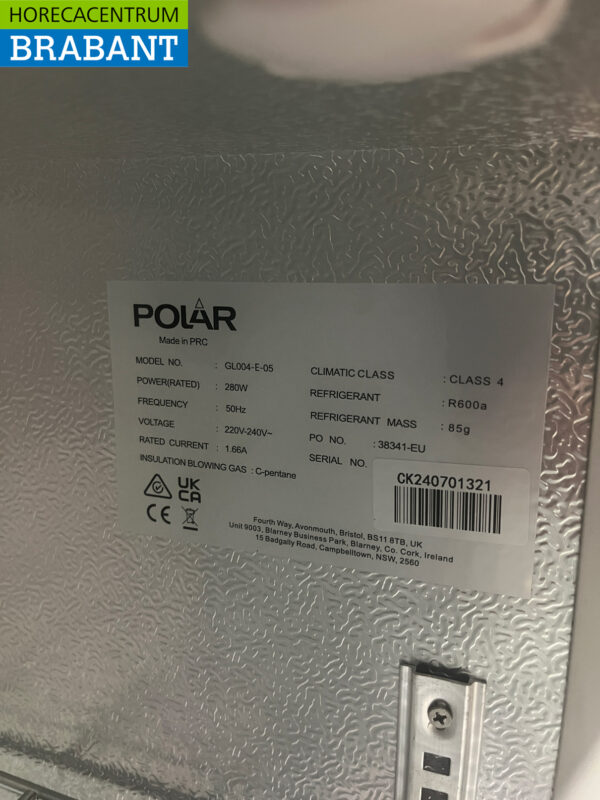 Polar GL004 Backbar Bar Cooler 3 portes 135 cm 230V Horeca – Image 6
