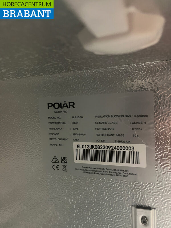 Polar GL013 Backbar Bar Cooler 3 portes 135 cm 230V Horeca – Image 6