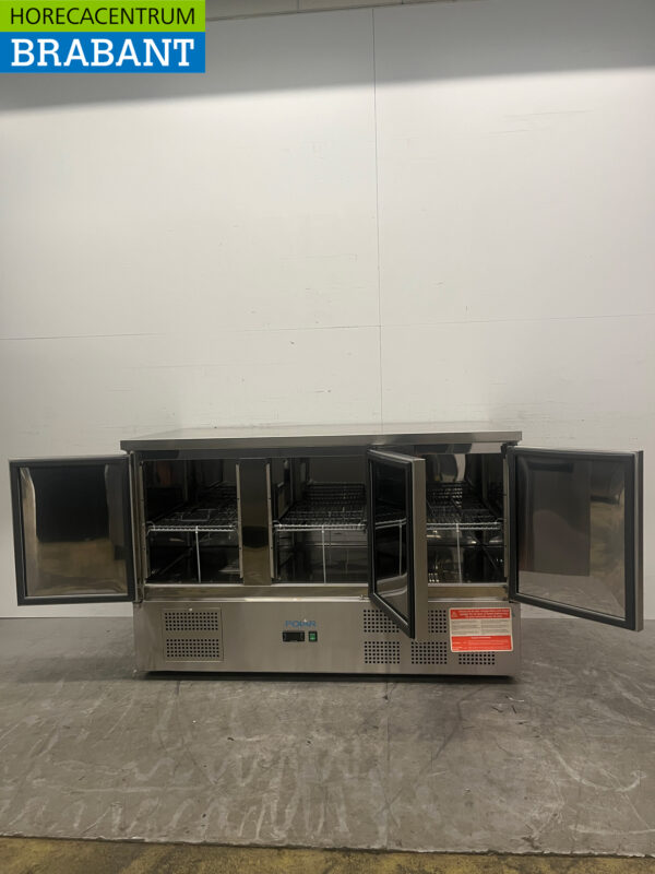 Établi réfrigéré Polar G622 en acier inoxydable 3 portes 137 cm 230V Horeca – Image 4