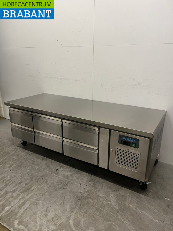 Acier inoxydable Polar DA465 Établi réfrigéré 6 tiroirs 179,5 cm 230V Horeca – Image 2