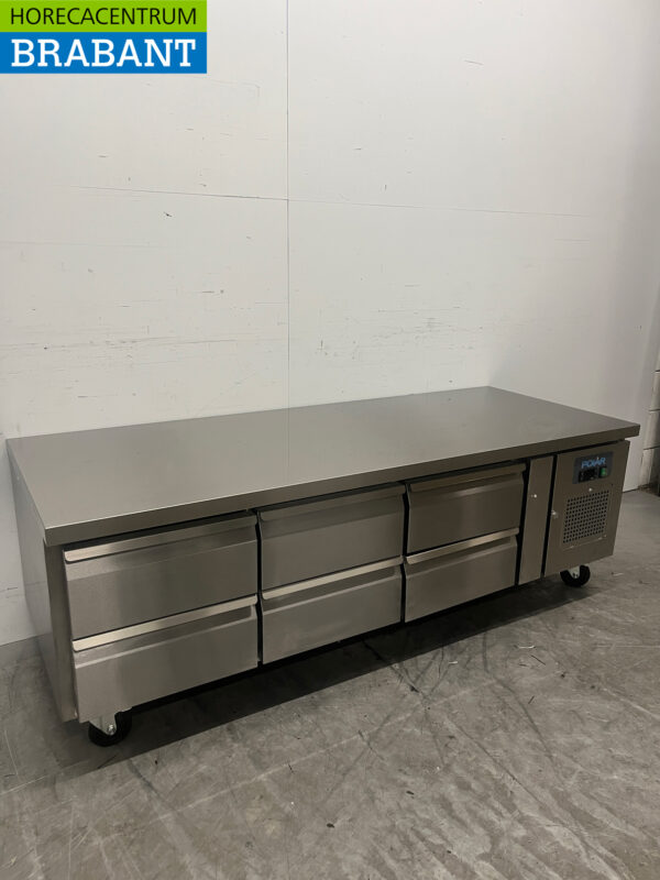 Acier inoxydable Polar DA465 Établi réfrigéré 6 tiroirs 179,5 cm 230V Horeca – Image 3