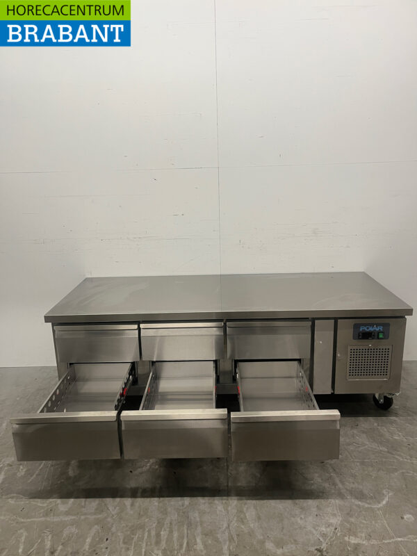 Acier inoxydable Polar DA465 Établi réfrigéré 6 tiroirs 179,5 cm 230V Horeca – Image 4