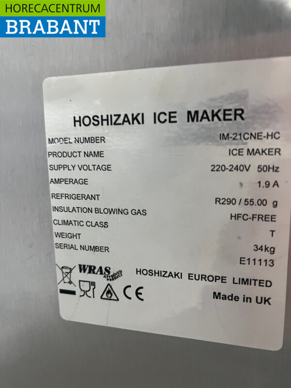 Machine à glaçons Hoshizaki en acier inoxydable 25 kg par jour 230V Horeca – Image 6