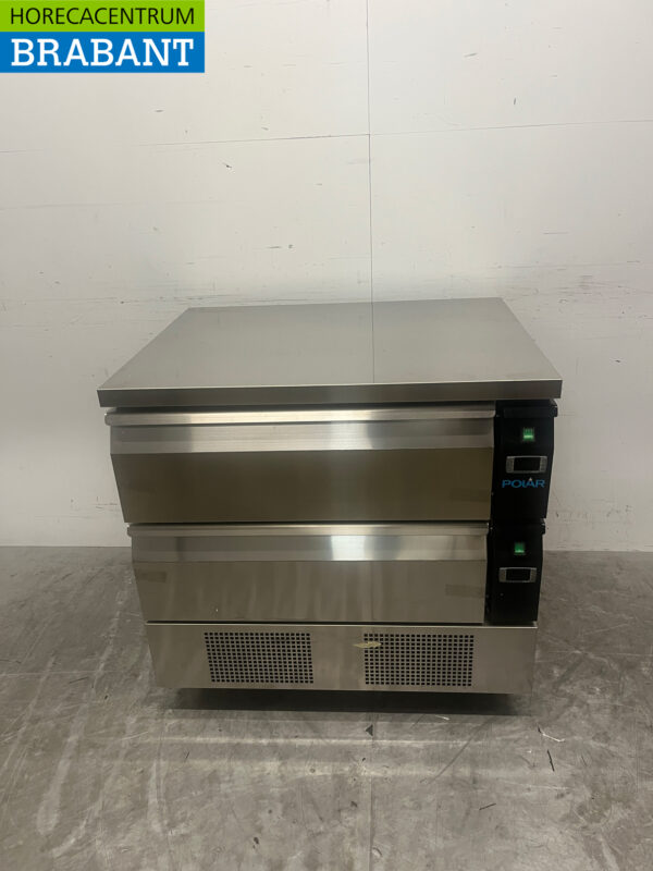 Polar DA996 réfrigérateur/congélateur en acier inoxydable avec 2 tiroirs Par tiroir 2 x 1/1 gastronorme 230V Horeca