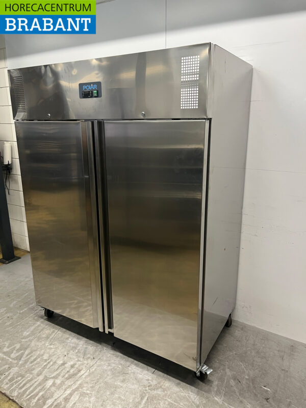Acier inoxydable Polar U635 Double porte 2 portes Congélateur Congélateur 1300 litres 230V Horeca – Image 2